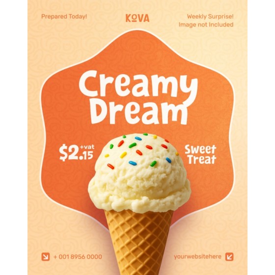 Delicious Ice Cream Main Image Design Material